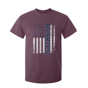 Husky Lover Sports Varsity Aesthetic Letters Vintage American Flag T Shirt For Kid TS11 Maroon Print Your Wear