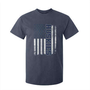 Husky Lover Sports Varsity Aesthetic Letters Vintage American Flag T Shirt For Kid TS11 Navy Print Your Wear