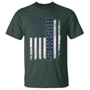 Husky Lover Sports Varsity Aesthetic Letters Vintage American Flag T Shirt TS11 Dark Forest Green Print Your Wear