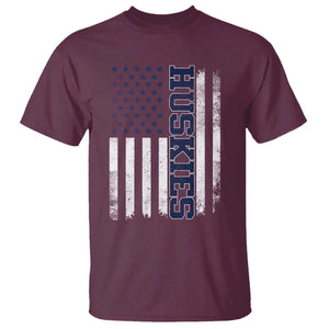 Husky Lover Sports Varsity Aesthetic Letters Vintage American Flag T Shirt TS11 Maroon Print Your Wear