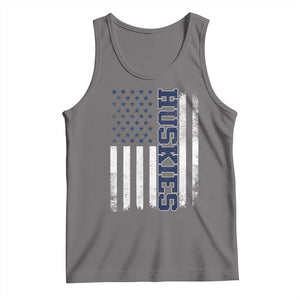 Husky Lover Sports Varsity Aesthetic Letters Vintage American Flag Tank Top TS11 Deep Heather Print Your Wear