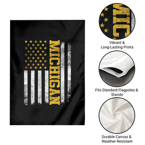 Michigan Pride Garden Flag Vintage American Flag Distressed Varsity Aesthetic Letters MI State TS11 Print Your Wear