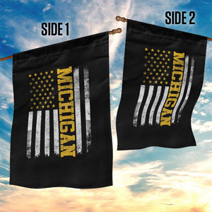 Michigan Pride Garden Flag Vintage American Flag Distressed Varsity Aesthetic Letters MI State TS11 Print Your Wear