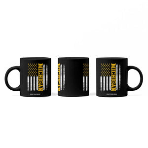 Michigan Pride Coffee Mug Vintage American Flag Distressed Varsity Aesthetic Letters MI State TS11 Print Your Wear
