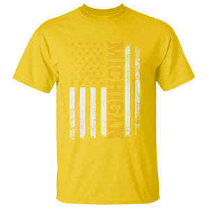 Michigan Pride T Shirt Vintage American Flag Distressed Varsity Aesthetic Letters MI State TS11 Daisy Print Your Wear
