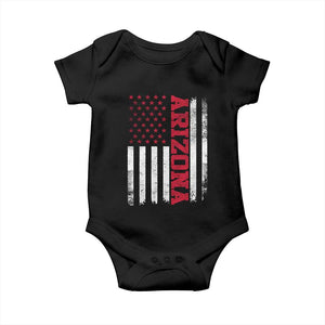 Arizona Pride Baby Onesie Vintage American Flag Distressed Varsity Aesthetic Letters AZ State TS11 Black Print Your Wear