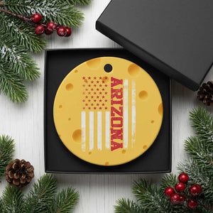 Arizona Pride Ceramic Ornament Vintage American Flag Distressed Varsity Aesthetic Letters AZ State TS11 1pc Yellow Cheese Print Your Wear