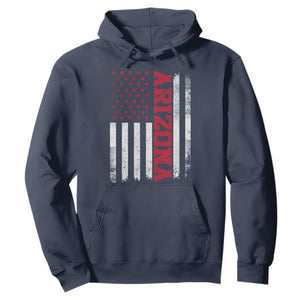 Arizona Pride Hoodie Vintage American Flag Distressed Varsity Aesthetic Letters AZ State TS11 Navy Print Your Wear