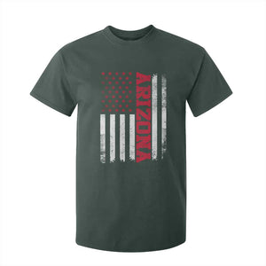 Arizona Pride T Shirt For Kid Vintage American Flag Distressed Varsity Aesthetic Letters AZ State TS11 Dark Forest Green Print Your Wear