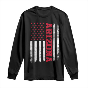 Arizona Pride Long Sleeve Shirt Vintage American Flag Distressed Varsity Aesthetic Letters AZ State TS11 Black Print Your Wear