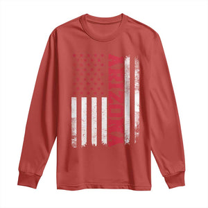 Arizona Pride Long Sleeve Shirt Vintage American Flag Distressed Varsity Aesthetic Letters AZ State TS11 Red Print Your Wear