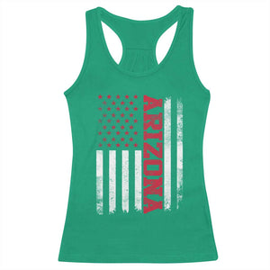 Arizona Pride Racerback Tank Top Vintage American Flag Distressed Varsity Aesthetic Letters AZ State TS11 Irish Green Print Your Wear