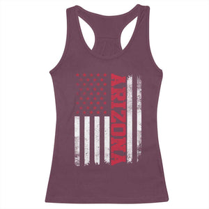 Arizona Pride Racerback Tank Top Vintage American Flag Distressed Varsity Aesthetic Letters AZ State TS11 Maroon Print Your Wear