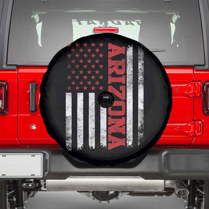 Arizona Pride Spare Tire Cover Vintage American Flag Distressed Varsity Aesthetic Letters AZ State TS11 Black Print Your Wear