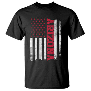 Arizona Pride T Shirt Vintage American Flag Distressed Varsity Aesthetic Letters AZ State TS11 Black Print Your Wear