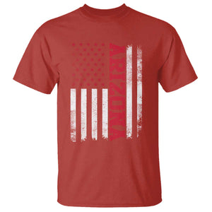 Arizona Pride T Shirt Vintage American Flag Distressed Varsity Aesthetic Letters AZ State TS11 Red Print Your Wear