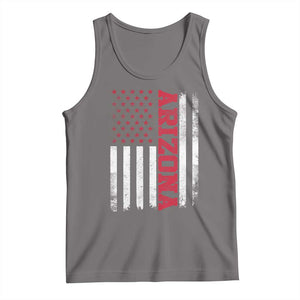 Arizona Pride Tank Top Vintage American Flag Distressed Varsity Aesthetic Letters AZ State TS11 Deep Heather Print Your Wear