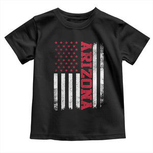 Arizona Pride Toddler T Shirt Vintage American Flag Distressed Varsity Aesthetic Letters AZ State TS11 Black Print Your Wear