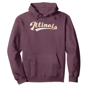 Illinois Vintage Orange Varsity Script Text Classic Sports Jersey Style Hoodie TS11 Maroon Print Your Wear