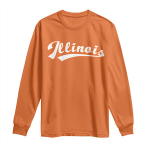 Illinois Vintage Orange Varsity Script Text Classic Sports Jersey Style Long Sleeve Shirt TS11 Orange Print Your Wear