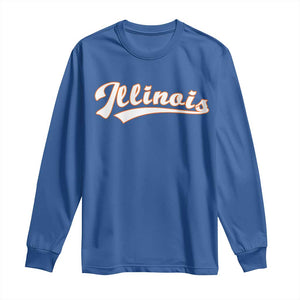 Illinois Vintage Orange Varsity Script Text Classic Sports Jersey Style Long Sleeve Shirt TS11 Royal Blue Print Your Wear