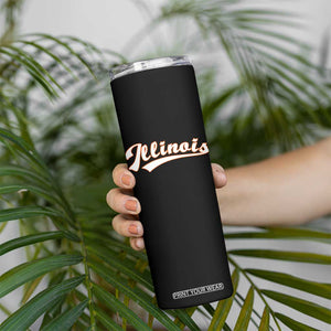 Illinois Vintage Orange Varsity Script Text Classic Sports Jersey Style Skinny Tumbler TS11 Print Your Wear