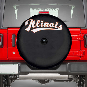 Illinois Vintage Orange Varsity Script Text Classic Sports Jersey Style Spare Tire Cover TS11 Black Print Your Wear