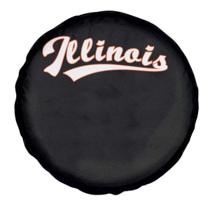 Illinois Vintage Orange Varsity Script Text Classic Sports Jersey Style Spare Tire Cover TS11 Print Your Wear