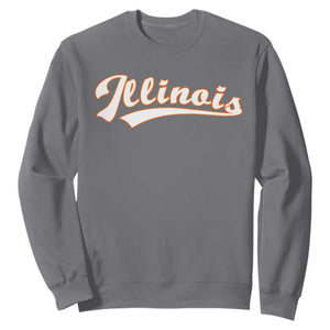 Illinois Vintage Orange Varsity Script Text Classic Sports Jersey Style Sweatshirt TS11 Charcoal Print Your Wear