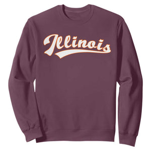 Illinois Vintage Orange Varsity Script Text Classic Sports Jersey Style Sweatshirt TS11 Maroon Print Your Wear