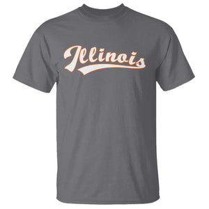 Illinois Vintage Orange Varsity Script Text Classic Sports Jersey Style T Shirt TS11 Charcoal Print Your Wear