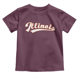 Illinois Vintage Orange Varsity Script Text Classic Sports Jersey Style Toddler T Shirt TS11 Maroon Print Your Wear