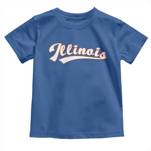 Illinois Vintage Orange Varsity Script Text Classic Sports Jersey Style Toddler T Shirt TS11 Royal Blue Print Your Wear