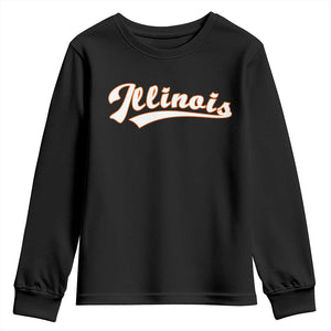 Illinois Vintage Orange Varsity Script Text Classic Sports Jersey Style Youth Sweatshirt TS11 Black Print Your Wear