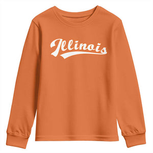 Illinois Vintage Orange Varsity Script Text Classic Sports Jersey Style Youth Sweatshirt TS11 Orange Print Your Wear