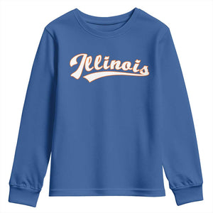 Illinois Vintage Orange Varsity Script Text Classic Sports Jersey Style Youth Sweatshirt TS11 Royal Blue Print Your Wear