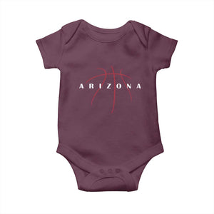 Arizona Fan Basketball Grooves Graphic AZ State Baby Onesie TS11 Maroon Print Your Wear