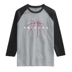 Arizona Fan Basketball Grooves Graphic AZ State Raglan Shirt TS11 Heather Gray Black Print Your Wear