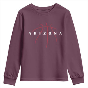 Arizona Fan Basketball Grooves Graphic AZ State Youth Sweatshirt TS11 Maroon Print Your Wear