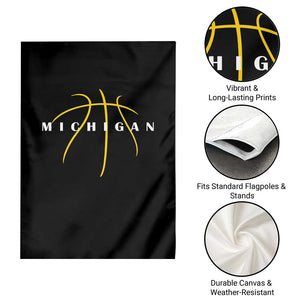 Michigan Fan Basketball Grooves Graphic MI State Garden Flag TS11 Print Your Wear