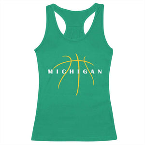 Michigan Fan Basketball Grooves Graphic MI State Racerback Tank Top TS11 Irish Green Print Your Wear