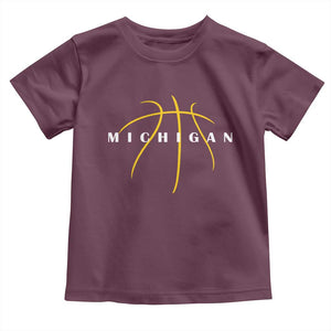 Michigan Fan Basketball Grooves Graphic MI State Toddler T Shirt TS11 Maroon Print Your Wear