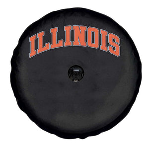 Illinois Sports Fan Spare Tire Cover Vintage Orange Blue Throwback Text IL State TS11 Print Your Wear