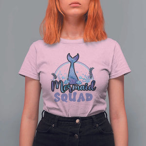 Mermaid Squad T Shirt For Women Birthday Party Girl B-Day Ocean TS11 Light Pink Print Your Wear