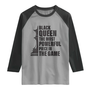 Chess Lover Raglan Shirt Black Queen The Most Powerful Piece In The Game Checkmate