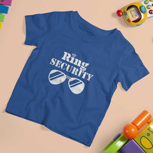 Funny Ring Security T Shirt For Kid Wedding Bearer Boy Vintage Sunglasses TS11 Royal Blue Print Your Wear