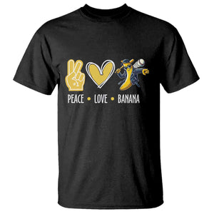 Funny Peace Love Banana T Shirt Cute Banana Peace Sign Heart TS11 Black Print Your Wear