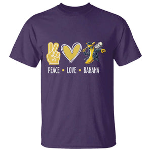 Funny Peace Love Banana T Shirt Cute Banana Peace Sign Heart TS11 Purple Print Your Wear