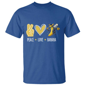 Funny Peace Love Banana T Shirt Cute Banana Peace Sign Heart TS11 Royal Blue Print Your Wear