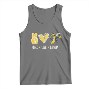 Funny Peace Love Banana Tank Top Cute Banana Peace Sign Heart TS11 Black Heather Print Your Wear